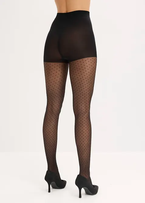 Panty 30 den in netlook met stippen, bonprix