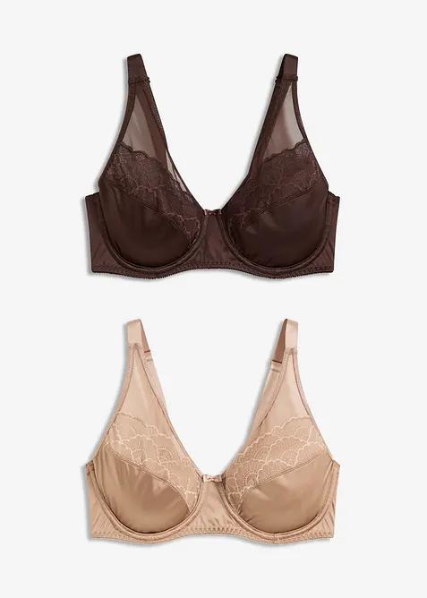 Beugel bh met glanzend effect (set van 2), bonprix