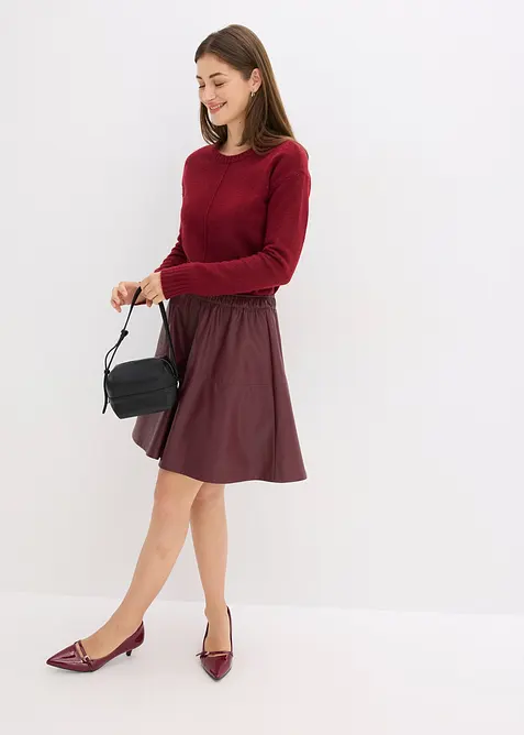 Korte imitatieleren rok, bonprix