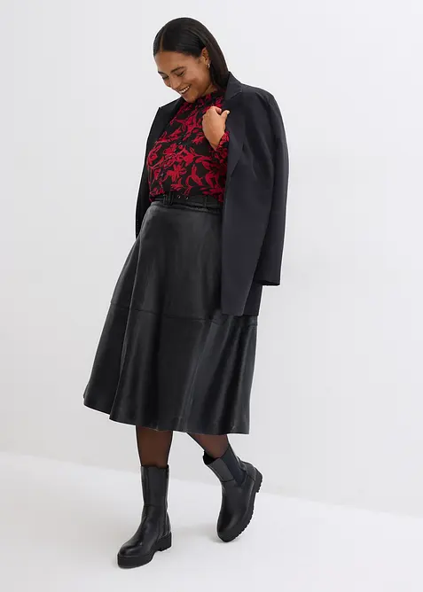 Chiffon blouse met smokwerk, bonprix