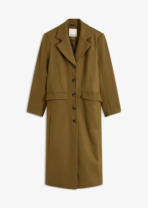 Lange jas in wollen look, bonprix