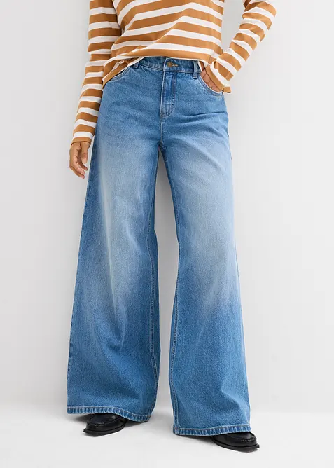 Wide leg jeans, mid waist, bonprix