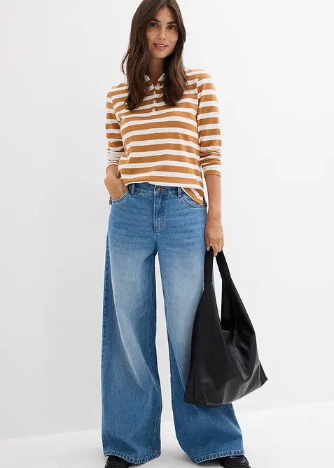 Wide leg jeans, mid waist, bonprix
