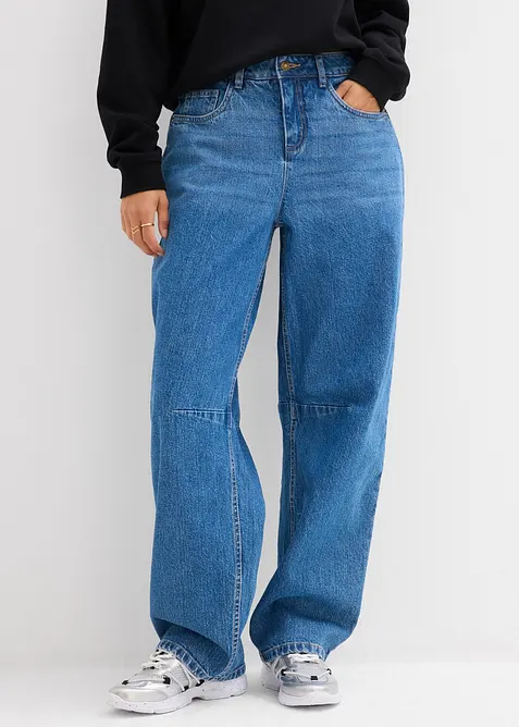Barrel jeans mid waist, bonprix