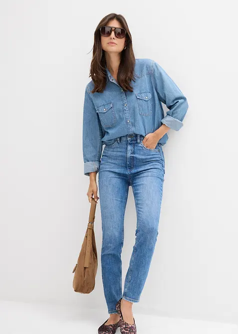 Skinny jeans high waist, cropped, bonprix