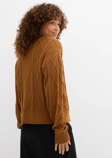 Gebreid vest met strikken, bonprix