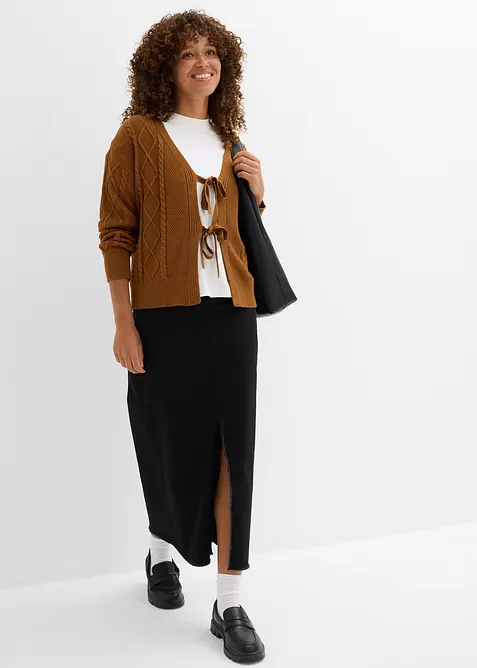 Gebreid vest met strikken, bonprix