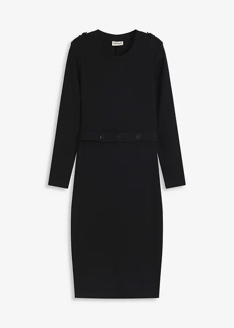 Midi jurk van een elastische katoenmix, bonprix