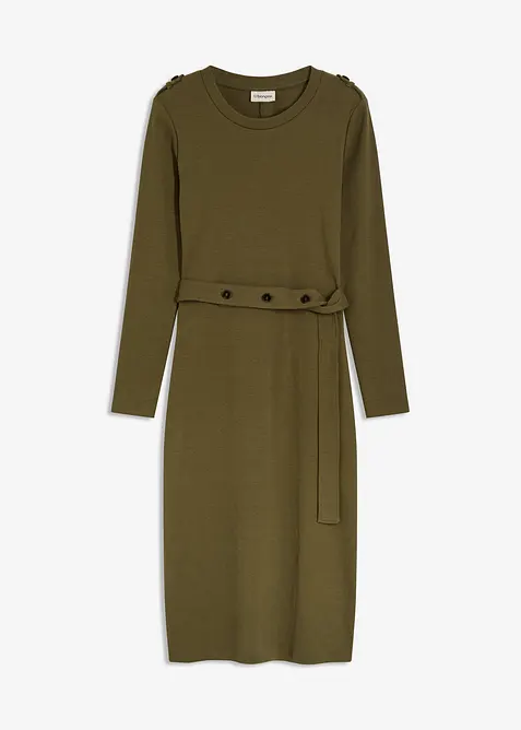 Midi jurk van een elastische katoenmix, bonprix