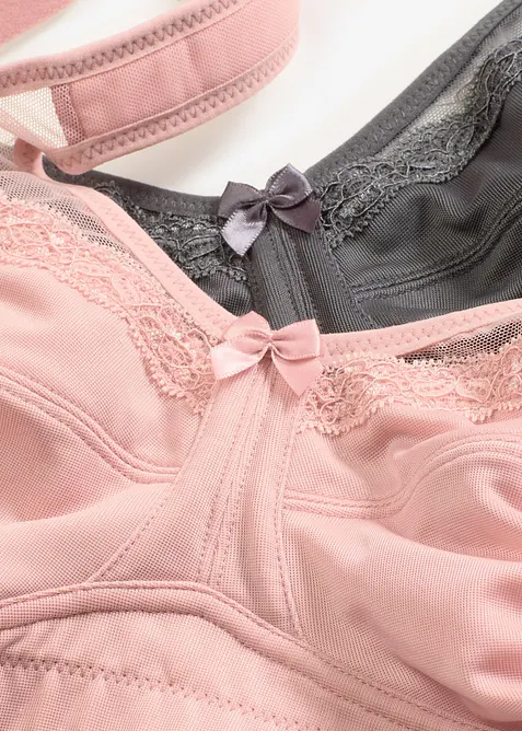 Steun bh zonder beugels met gewatteerde bandjes (set van 2), bonprix