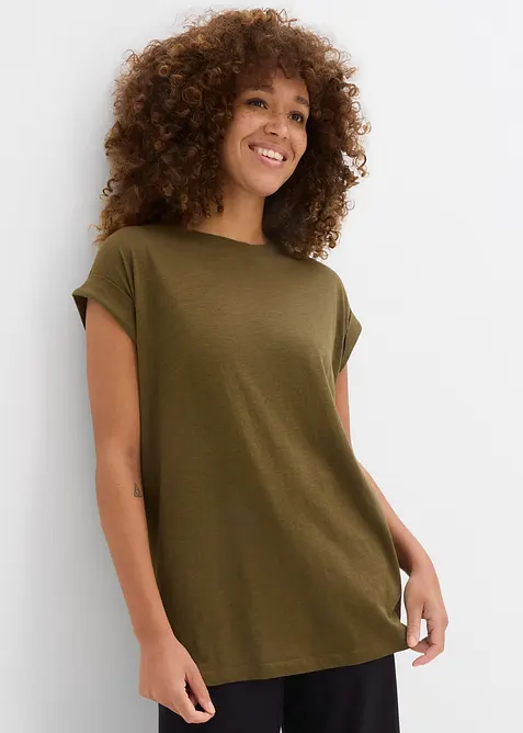 Longshirt van biologisch katoen (set van 2), bonprix