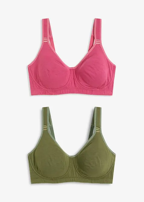 T-shirt bh zonder beugels met katoen (set van 2), bonprix