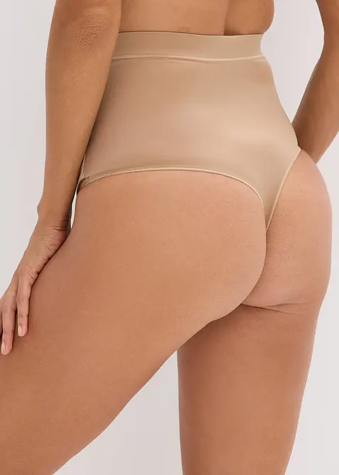 Corrigerende string van glanzend materiaal, licht corrigerend (set van 2), bonprix