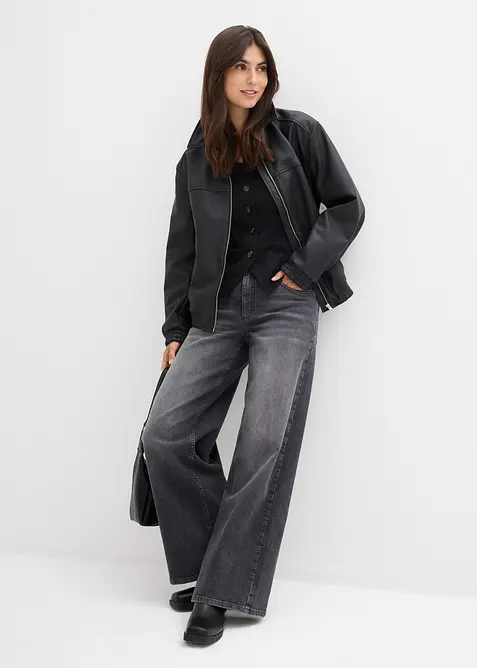 Wide leg jeans, high waist, bonprix