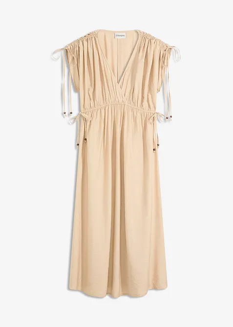 Maxi-jurk met wijde mouwen van structuurstof, bonprix