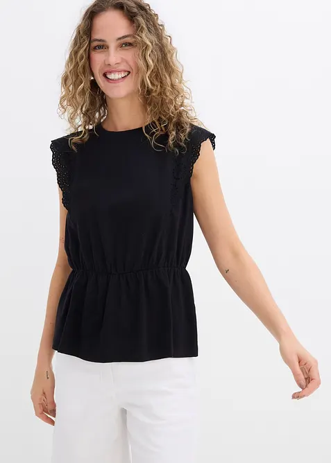 Shirt met broderie anglaise, bonprix