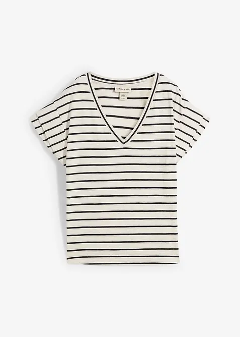 Gestreepte shirt met volantmouwen, bonprix