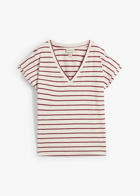 Gestreepte shirt met volantmouwen, bonprix