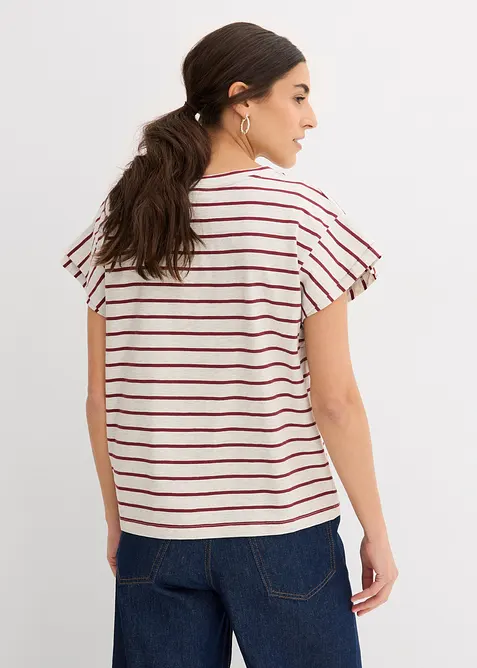 Gestreepte shirt met volantmouwen, bonprix