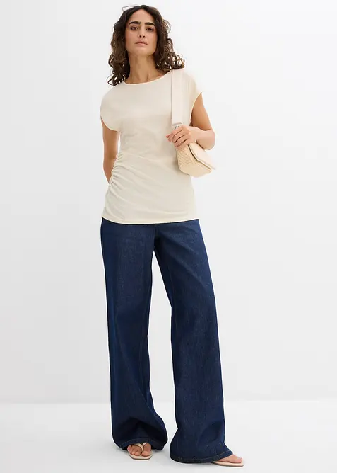 Asymmetrische top van lichte crêpe, bonprix