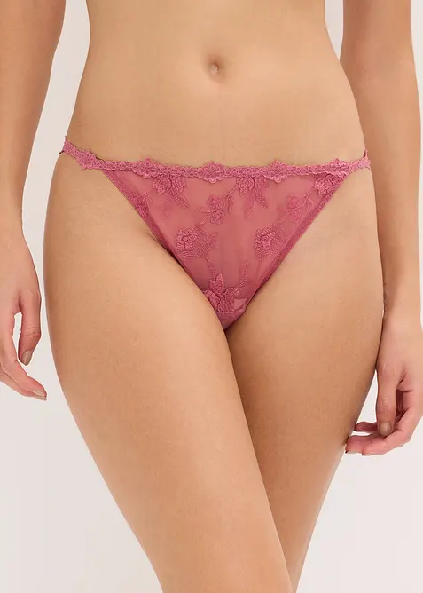 Tanga string met bloemenkant, bonprix
