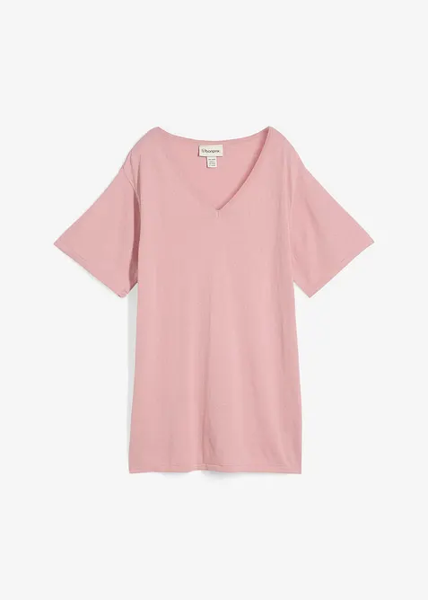 Gebreid shirt met linnen, bonprix