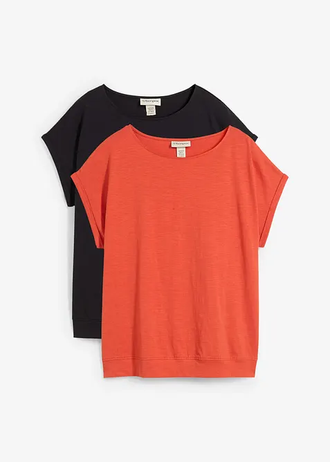T-shirt van puur biologisch katoen ( set van 2), bonprix