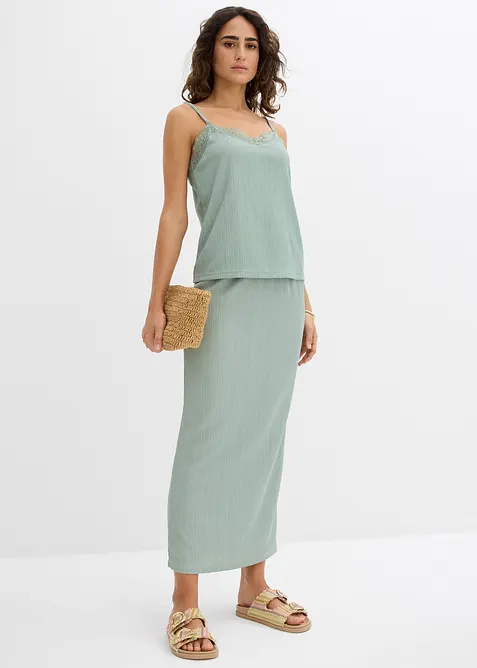 Top met spaghettibandjes van licht crêpe, bonprix