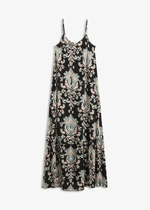 Jurk met spaghettibandjes van gestructureerde viscose, bonprix