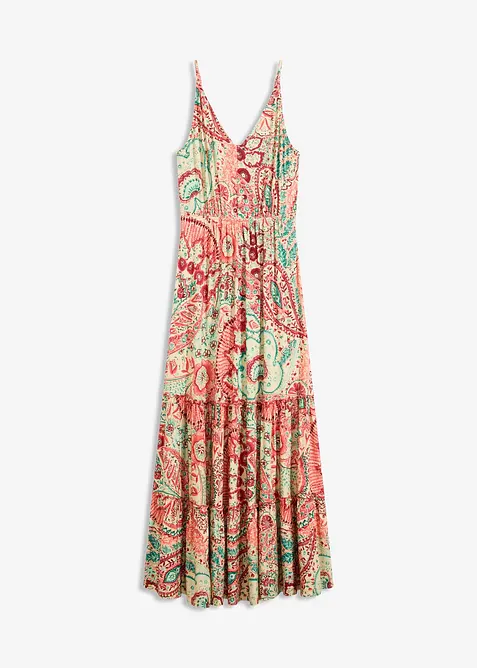 Jurk met spaghettibandjes in een zachte viscosemix, bonprix