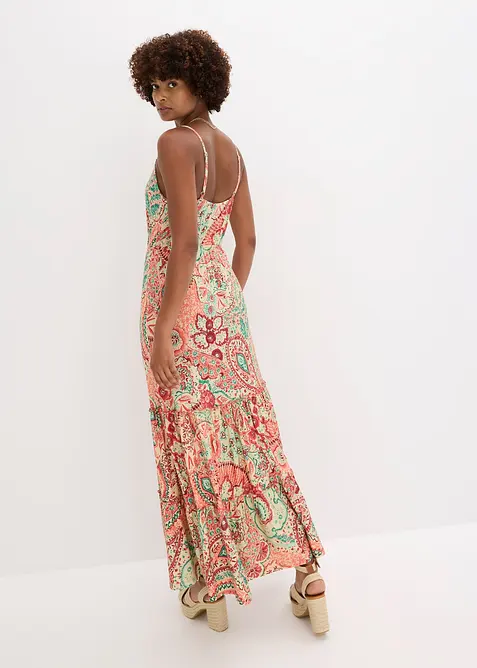 Jurk met spaghettibandjes in een zachte viscosemix, bonprix