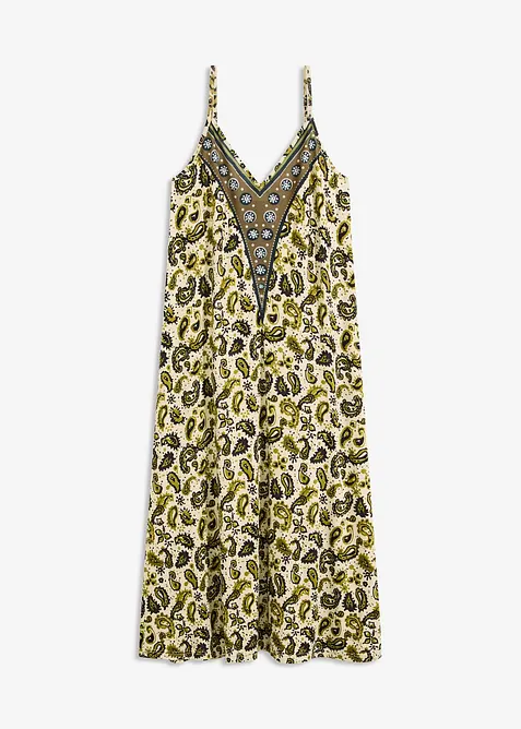 Jurk met spaghettibandjes in een zachte viscosemix, bonprix