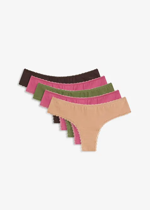 Brazilian slip ( set van 5) met katoen, bonprix