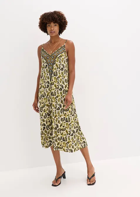 Jurk met spaghettibandjes in een zachte viscosemix, bonprix