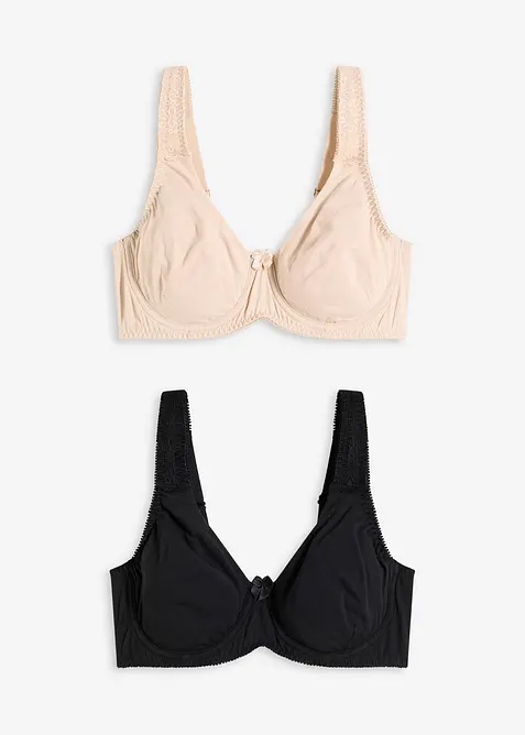 T-shirt bh met beugels en katoen (set van 2), bonprix