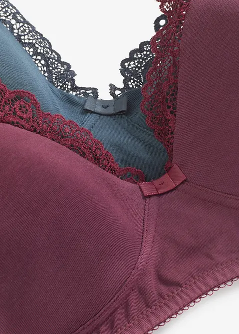 Voorgevormde bh zonder beugels met biologisch katoen (set van 2), bonprix