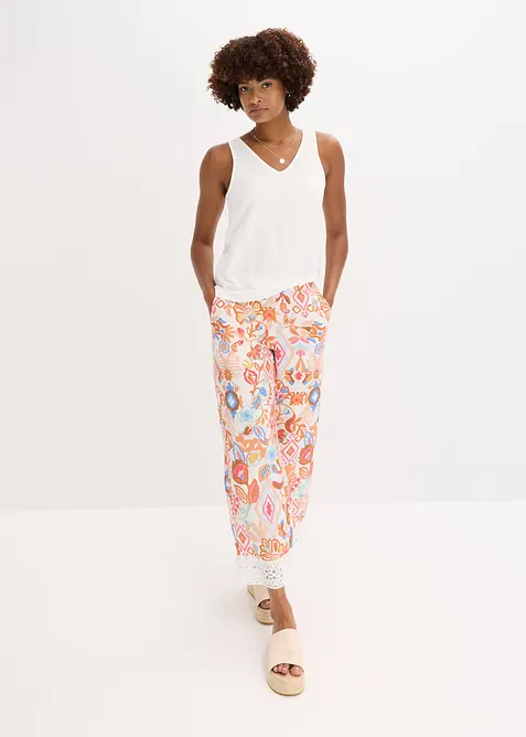 Broek met kant, bonprix