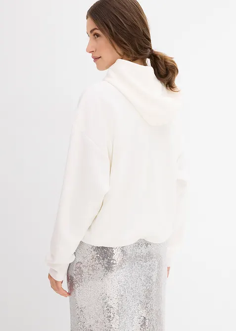 Hoodie van licht glanzende viscosemix, bonprix