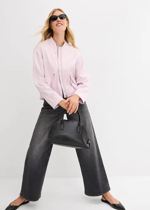 Bomber van glanzende viscosemix, bonprix