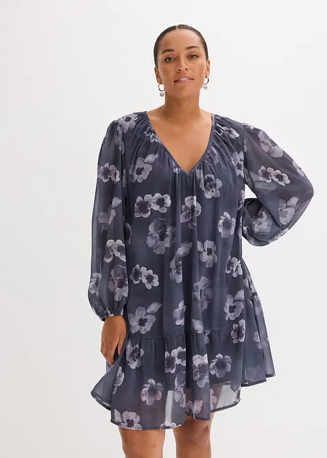 Korte chiffon jurk, bonprix