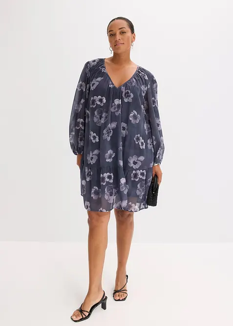 Korte chiffon jurk, bonprix