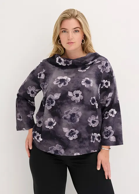 Blouse van gestructureerde crêpe, bonprix