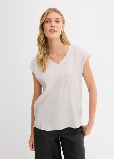Blouse van satijn met korte mouwen, bonprix