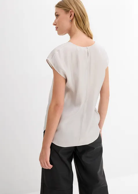 Blouse van satijn met korte mouwen, bonprix