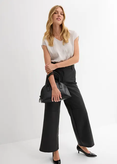 Blouse van satijn met korte mouwen, bonprix