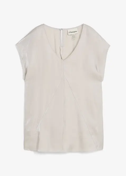 Blouse van satijn met korte mouwen, bonprix