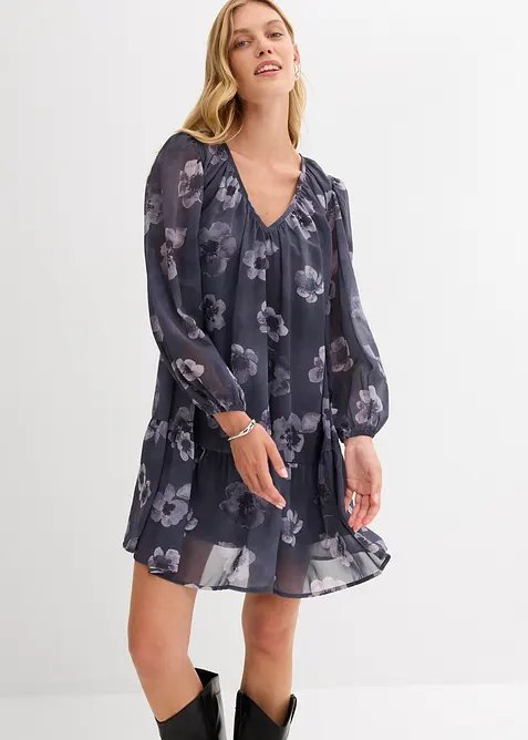 Korte chiffon jurk, bonprix