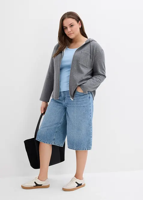 Sweatvest met capuchon en gerecycled polyester, bonprix