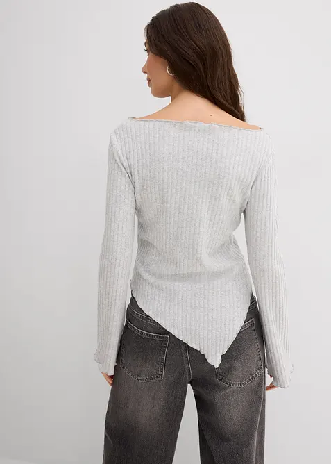 Geribd shirt in een zachte viscosemix, bonprix