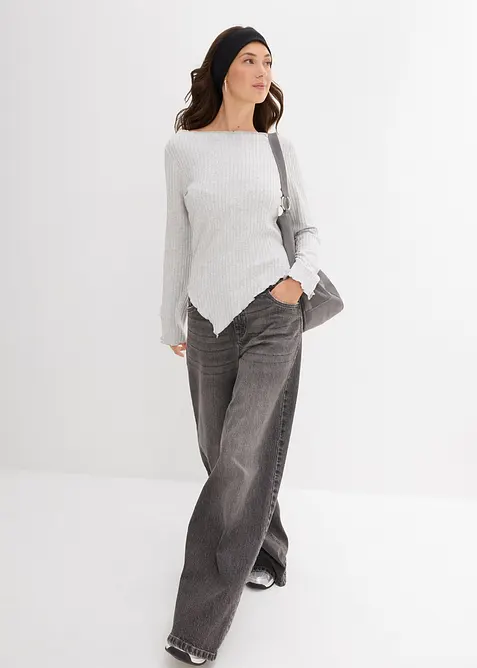 Geribd shirt in een zachte viscosemix, bonprix